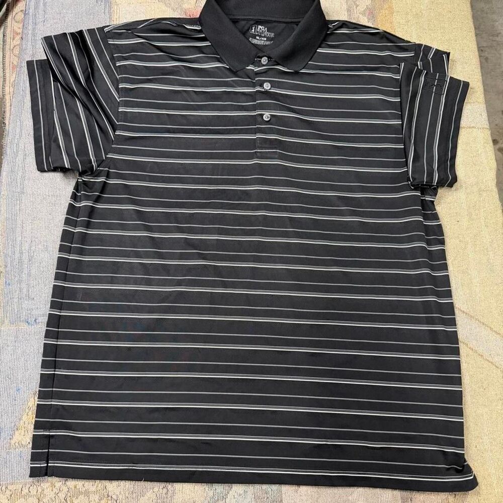Pga-tour Men's Black and Grey Polo-shirts